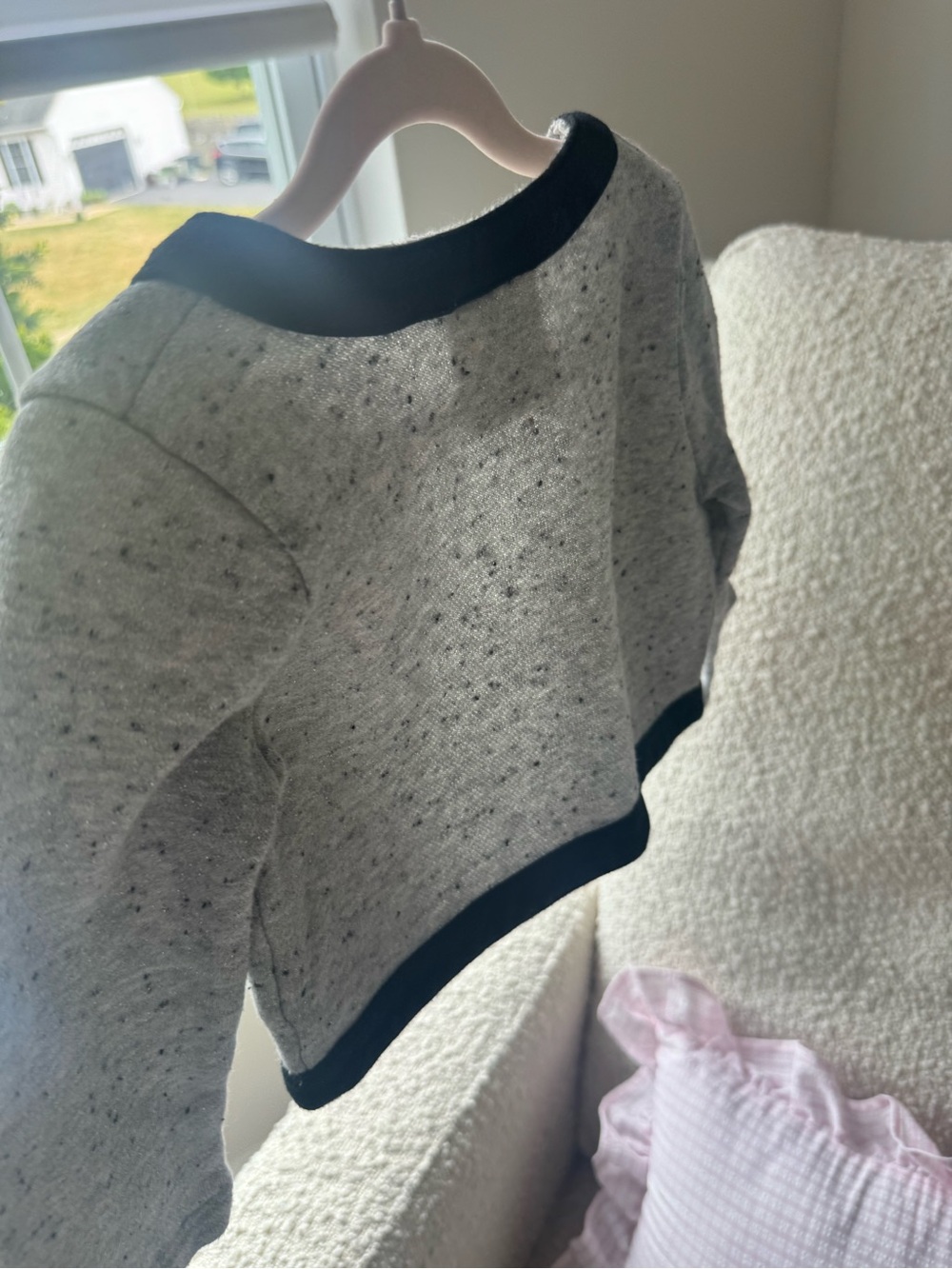 Genuine Kids by OshKosh Gray Speckled Cardigan with Black Trim - Picture 3 of 4